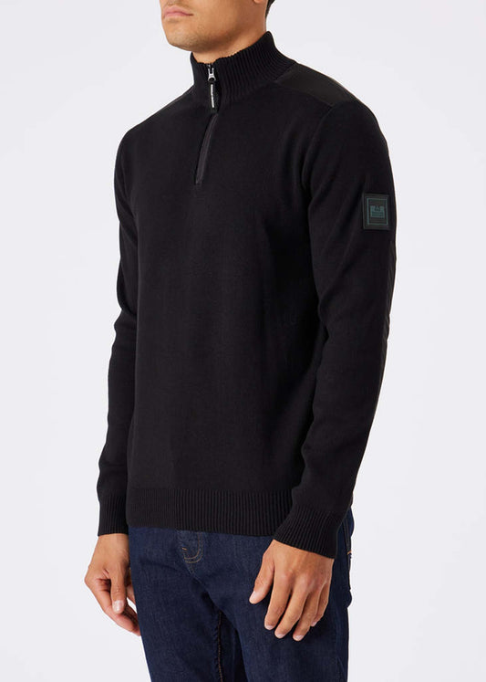 Weekend Offender quarter zip sweater trui black