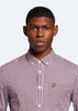 Lyle & Scott Overhemden  LS slim fit gingham shirt - burgundy white 