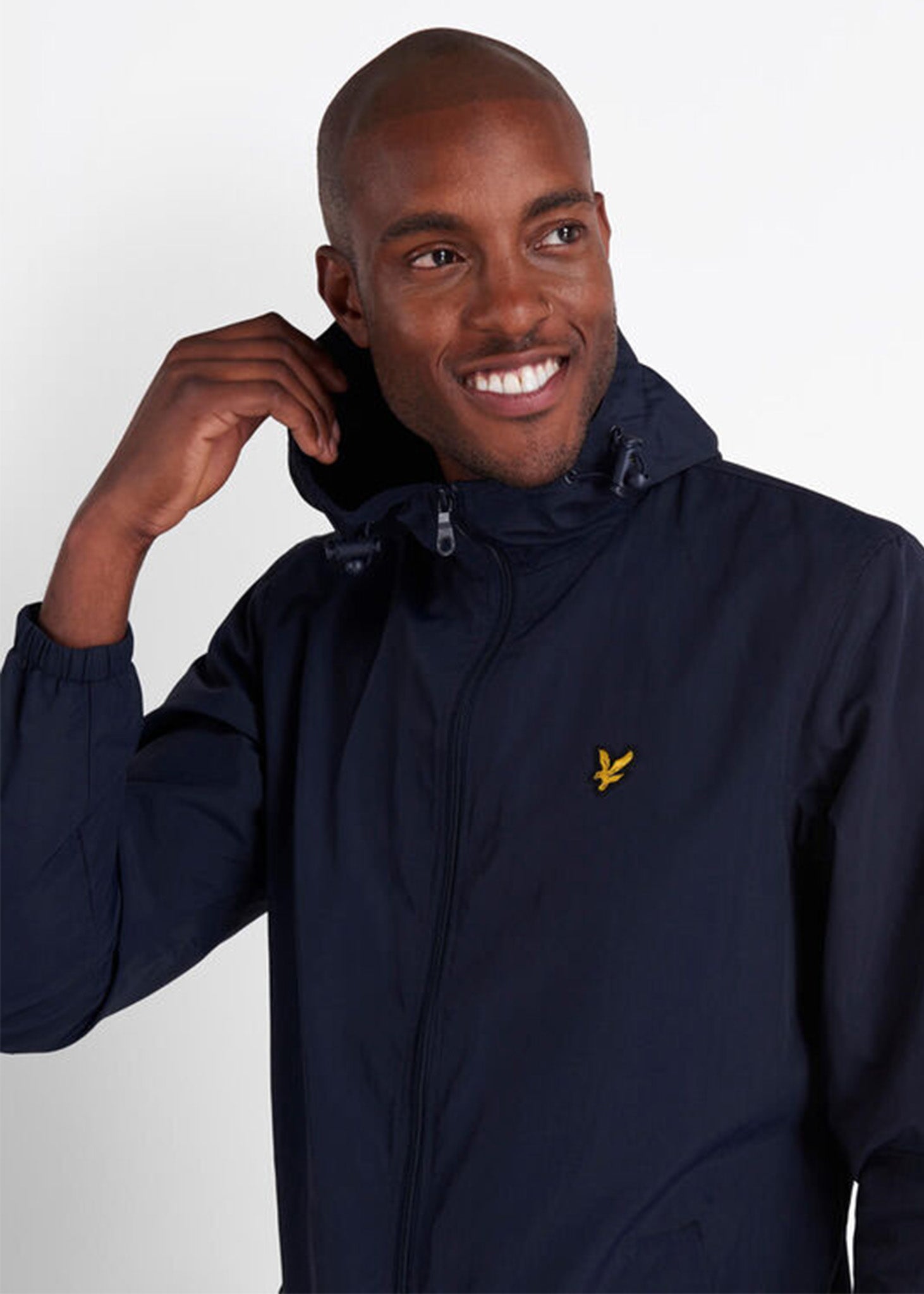 Lyle and scott zip through hooded sale jacket navy