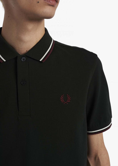 Fred Perry Polo's  Twin tipped fred perry shirt - night green 