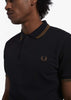 Fred Perry Polo's  Twin tipped fred perry shirt - black shaded stone 