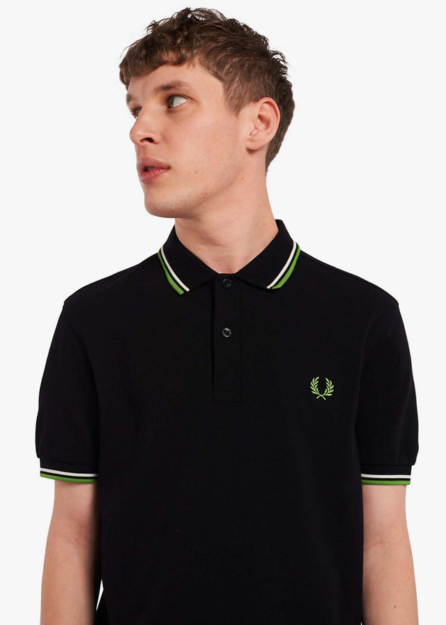 Fred Perry Polos  Twin tipped fred perry shirt - black ecru kiwi 