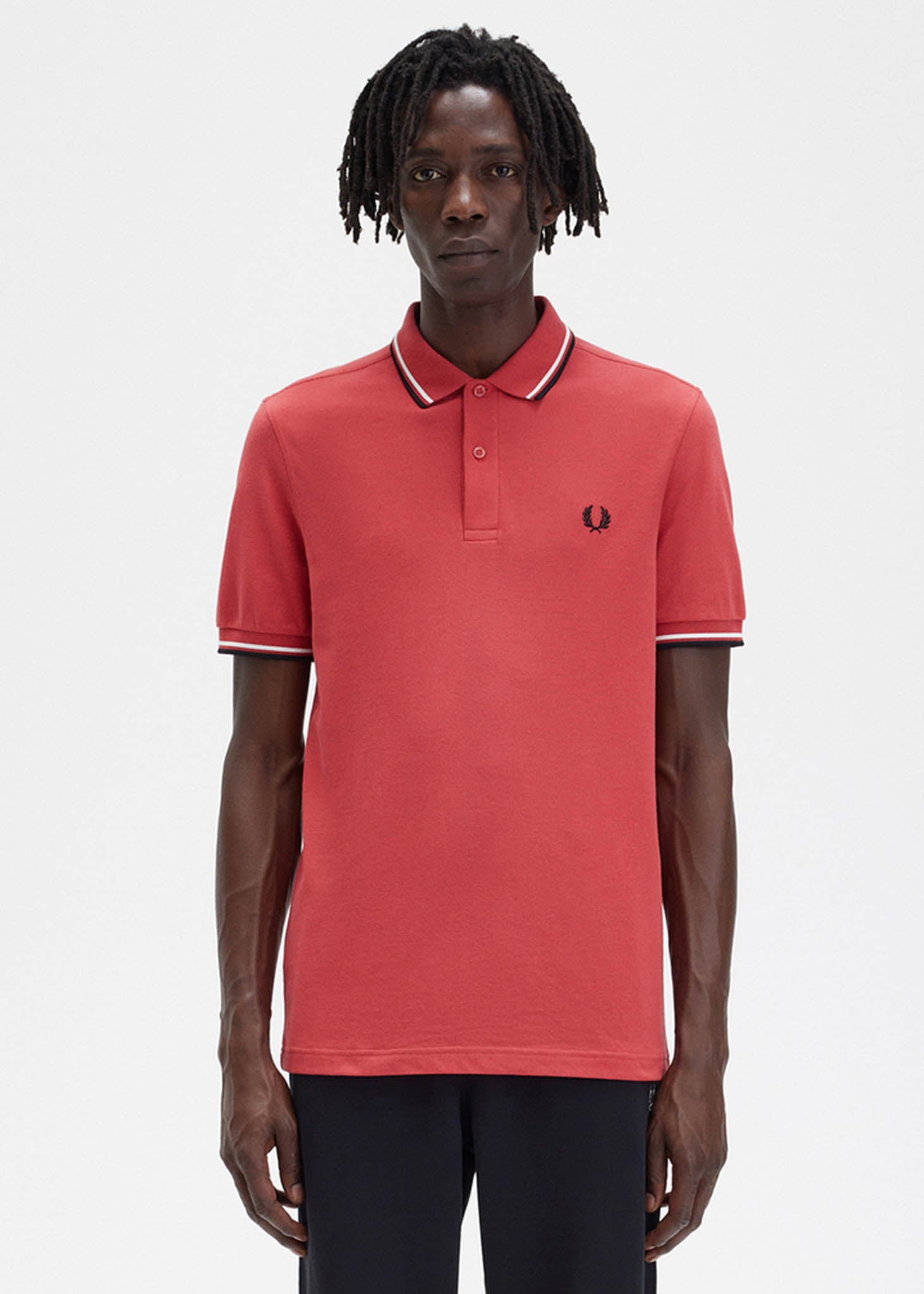 Fred Perry Polo's  Twin tipped fred perry shirt - washed red snow white black 