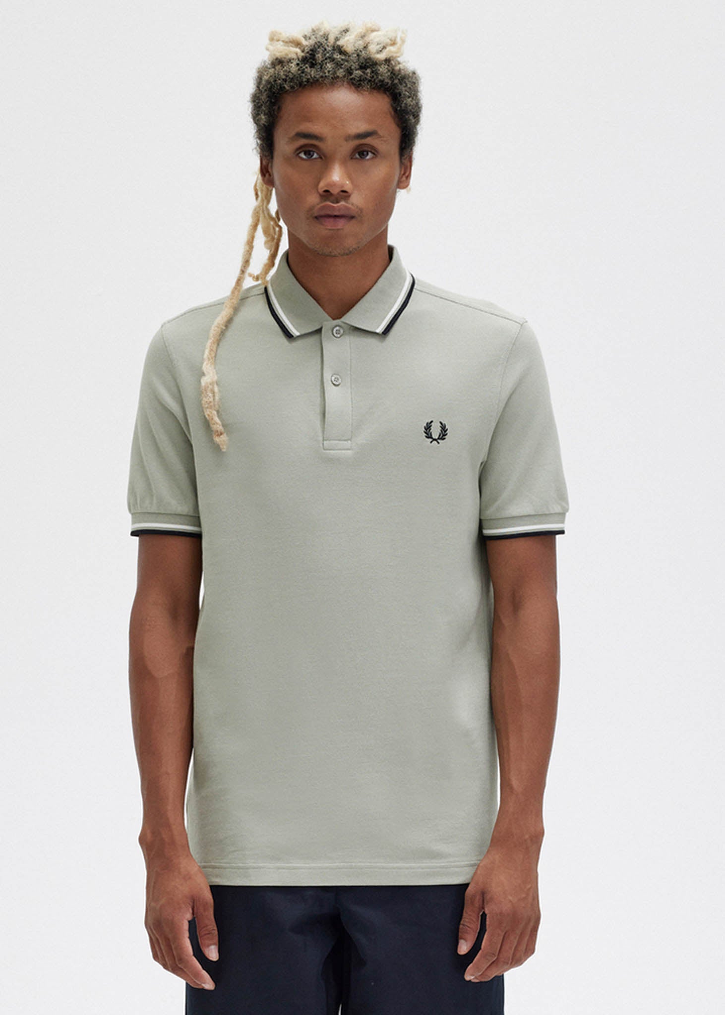 Fred Perry Polo's  Twin tipped fred perry shirt - seagrass snow white black 