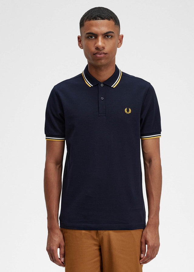 Fred Perry Polos  Twin tipped fred perry shirt - navy ecru golden hour 