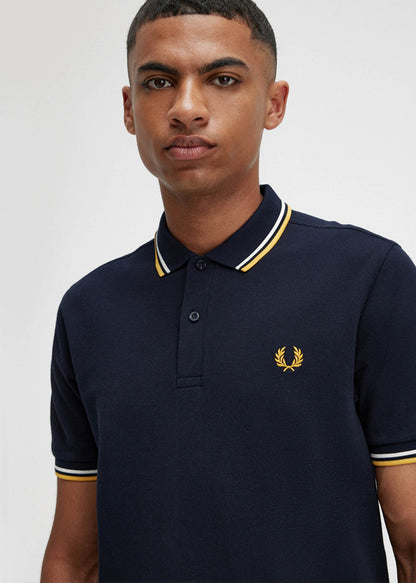 Fred Perry Polo's  Twin tipped fred perry shirt - navy ecru golden hour 