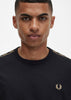 Fred Perry T-shirts  Contrast tape ringer t-shirt - black black 