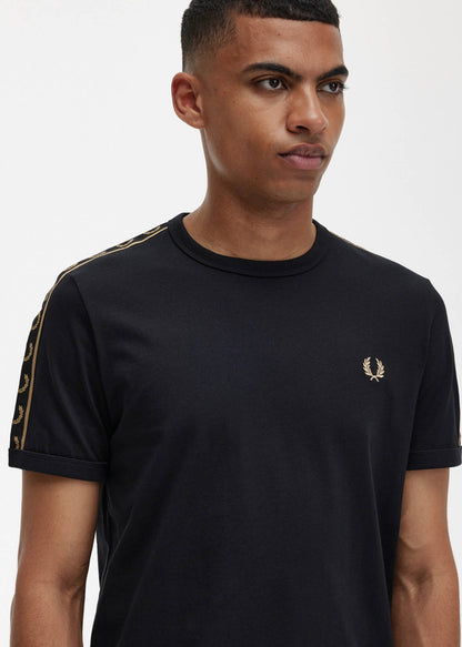 Fred Perry T-shirts  Contrast tape ringer t-shirt - black black 