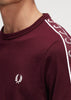 Fred Perry T-shirts  Contrast tape ringer t-shirt - oxblood 