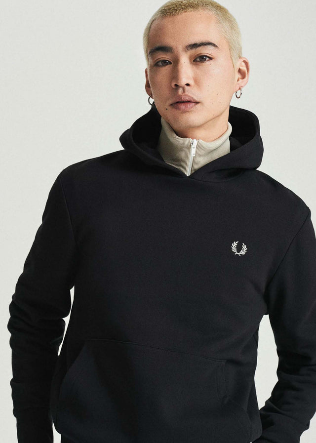 Fred Perry Hoodies  Laurel wreath hooded sweat - black 