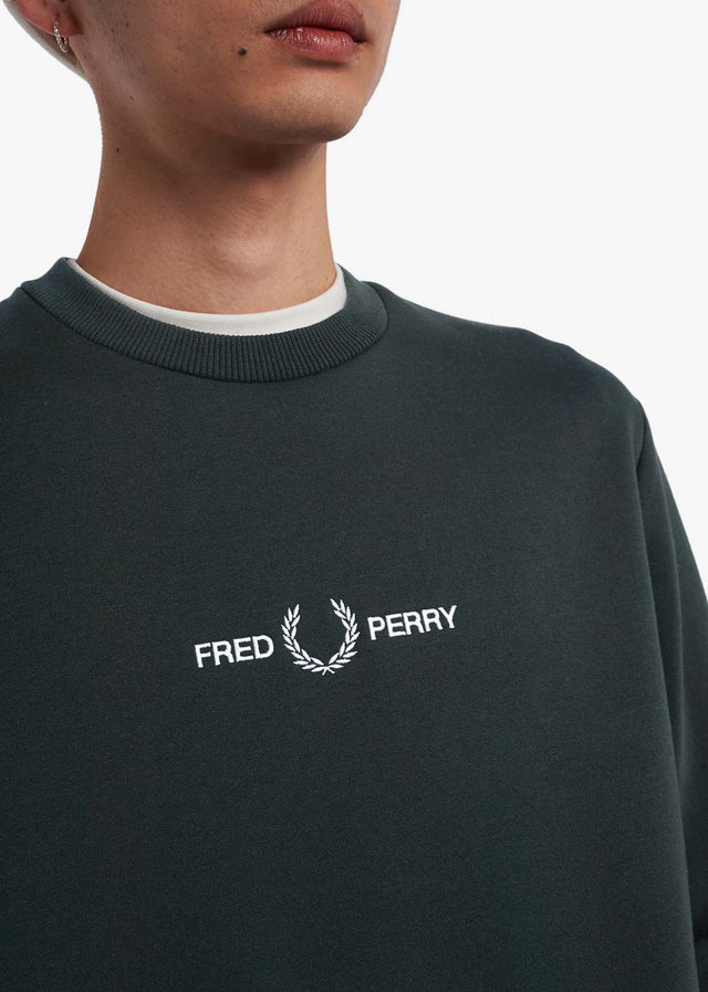 Fred Perry Sweaters  Embroidered sweatshirt - night green 