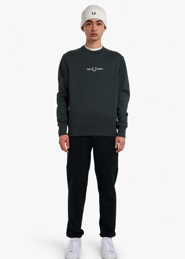 Fred Perry Sweaters  Embroidered sweatshirt - night green 