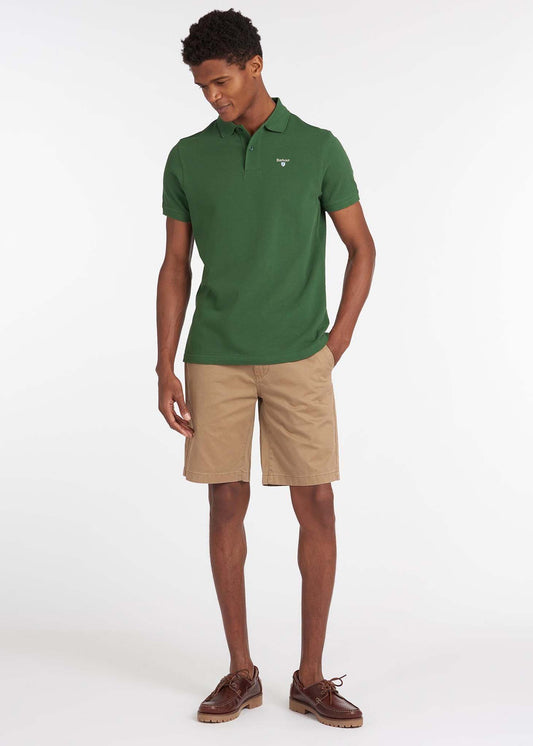 barbour sports polo racing green