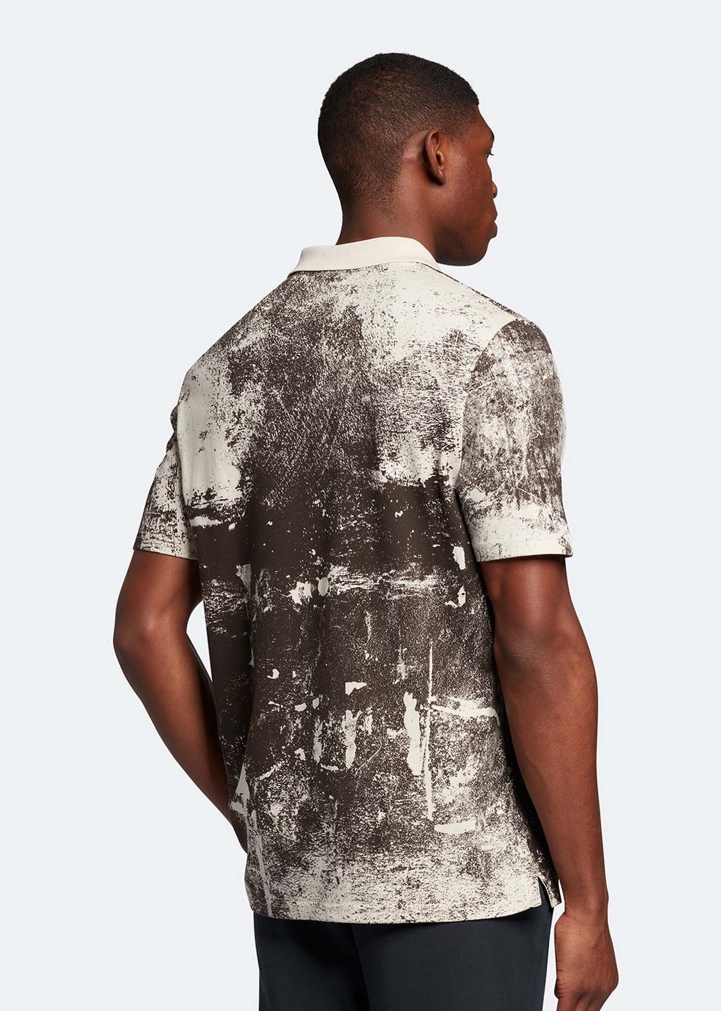Erosion print polo shirt - cove