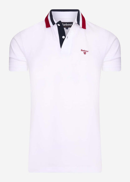 Barbour Polo's  Hawkeswater tipped polo - white red blue 