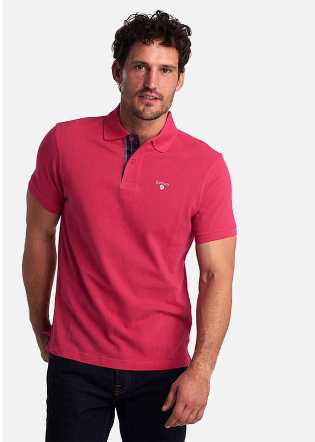 Barbour Polos  Tartan pique polo - fuschia 