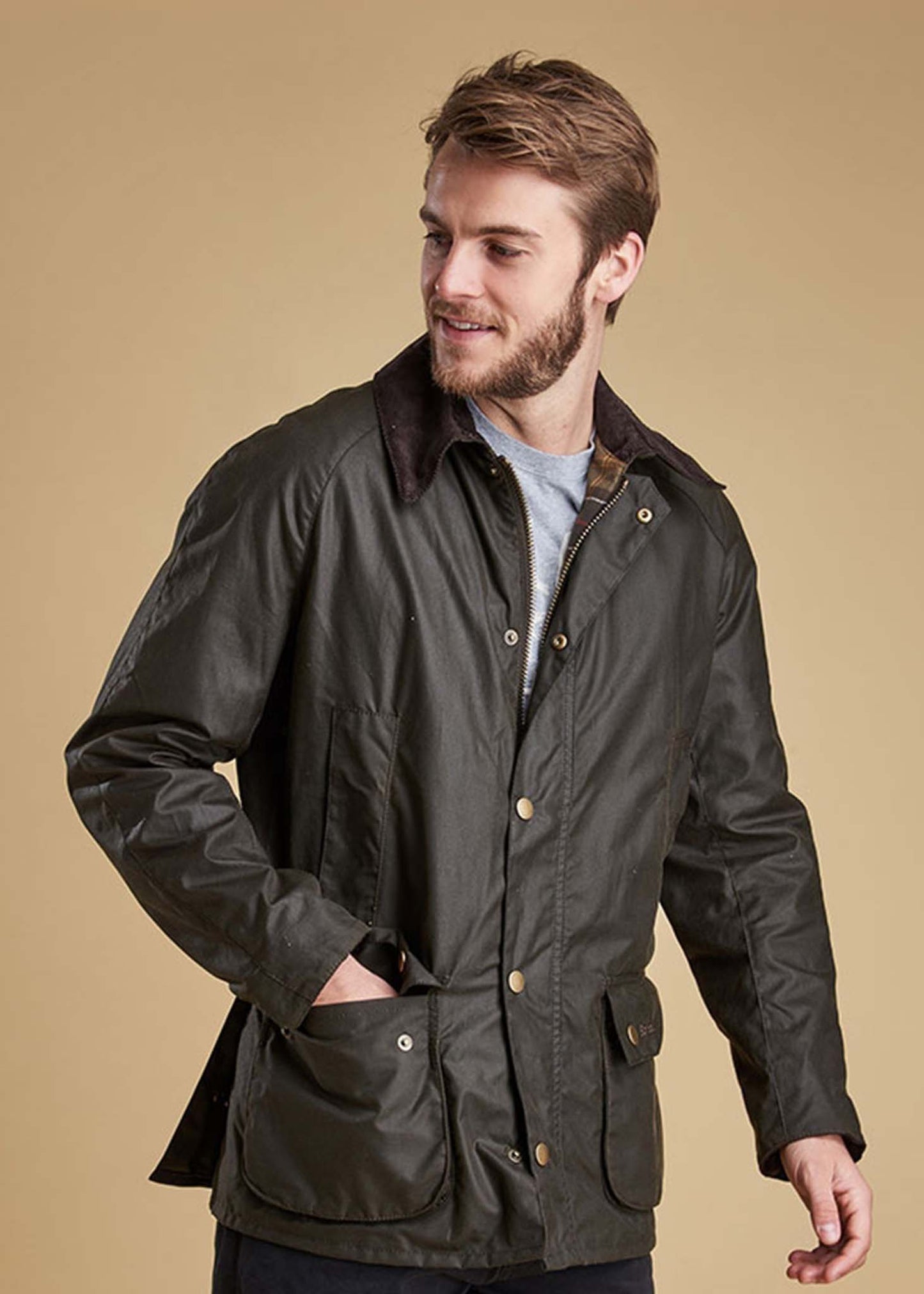 Ashby wax jacket - olive - Barbour