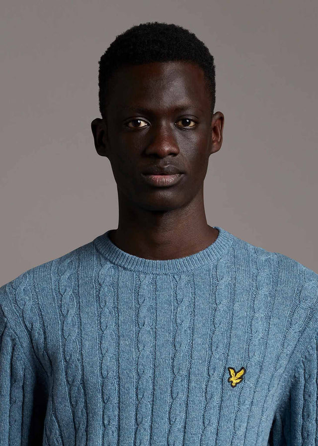 Lyle & Scott Sweaters  Cable jumper - slate blue marl 