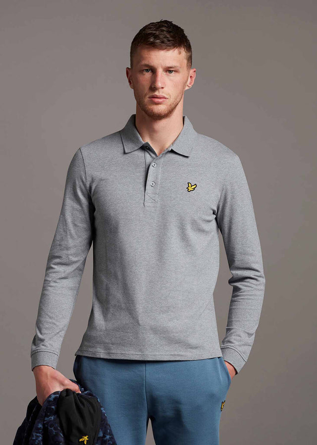 Lyle & Scott Long Sleeve Polos  LS polo shirt - mid grey marl 