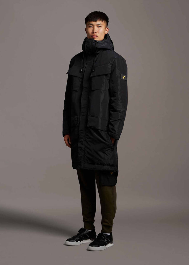 Lyle & Scott Jackets  Longline dual pocket parka - jet black 