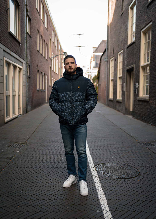 Lyle & Scott Jackets  Earth print wadded jacket - dark navy 