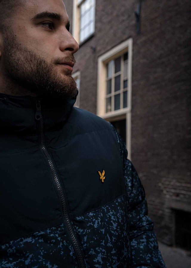 Lyle & Scott Jackets  Earth print wadded jacket - dark navy 