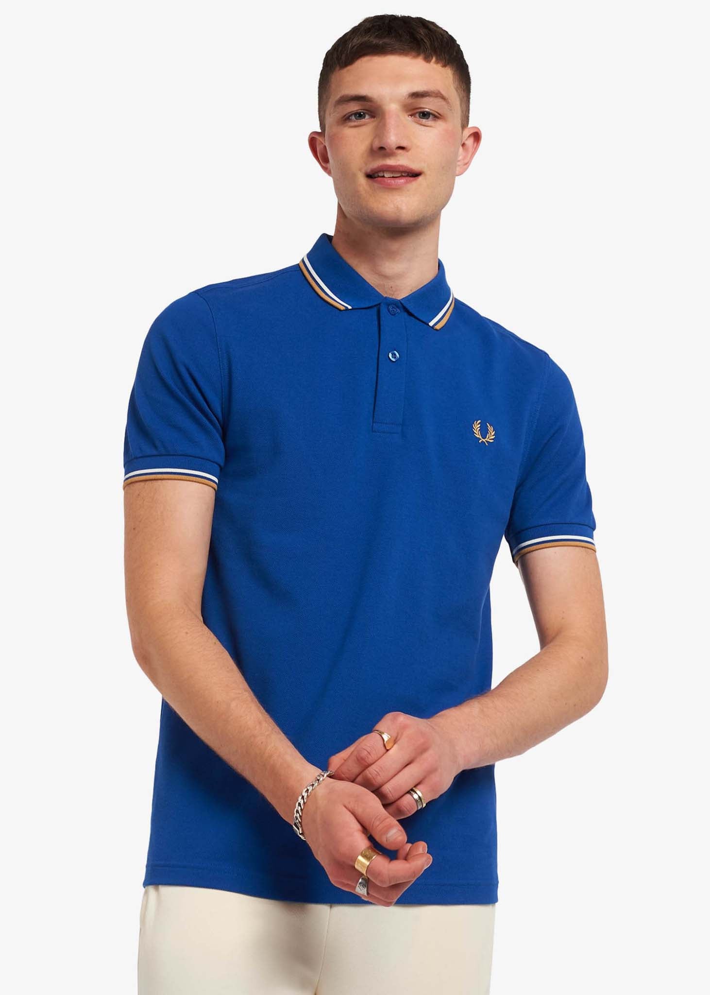 Fred Perry Polo's  Twin tipped fred perry shirt - mid blue 