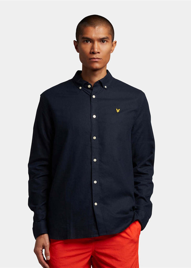 Lyle & Scott Shirts  Cotton linen shirt - dark navy 