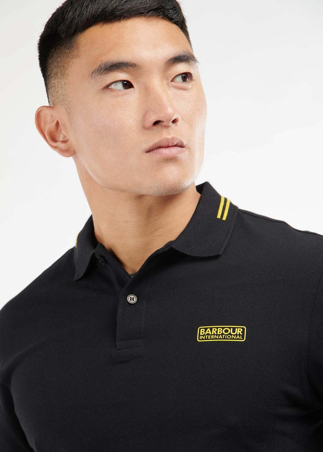 Barbour International Long Sleeve Polos  Legacy tipped ls polo - black 