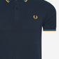 Twin tipped fred perry shirt - navy ash blue gold