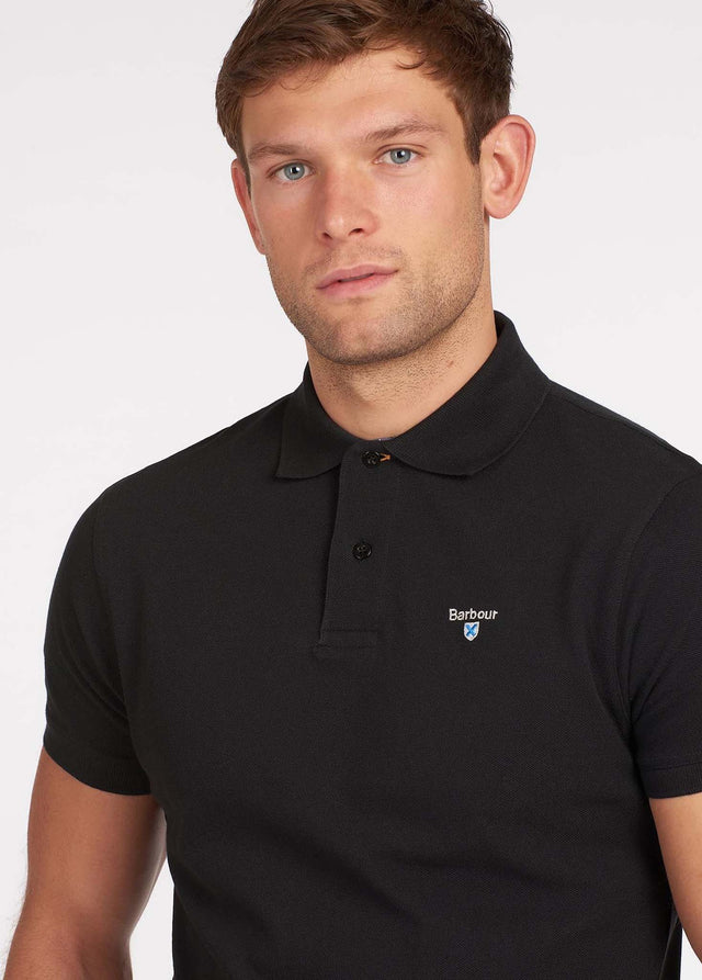 Barbour Polos  Barbour tartan pique polo - black 
