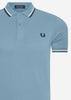 Fred Perry Polo's  Twin tipped fred perry shirt - ash blue snow black 