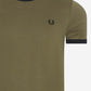 Tonal tape ringer t-shirt - military green
