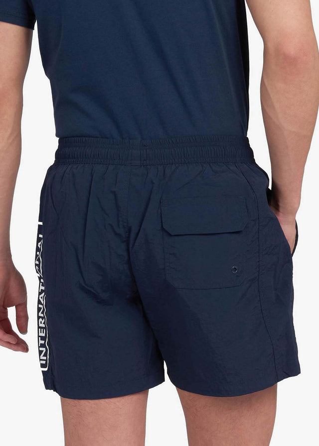 Barbour International Swimwear  Large logo swim short- international navy 