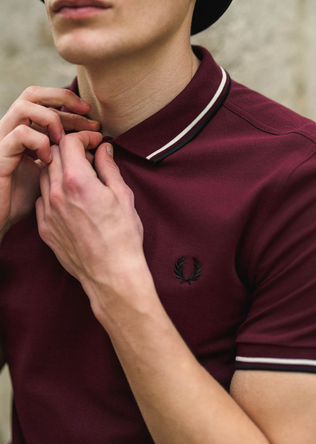 Fred Perry Polos  Twin tipped fred perry shirt - oxblood ecru black 