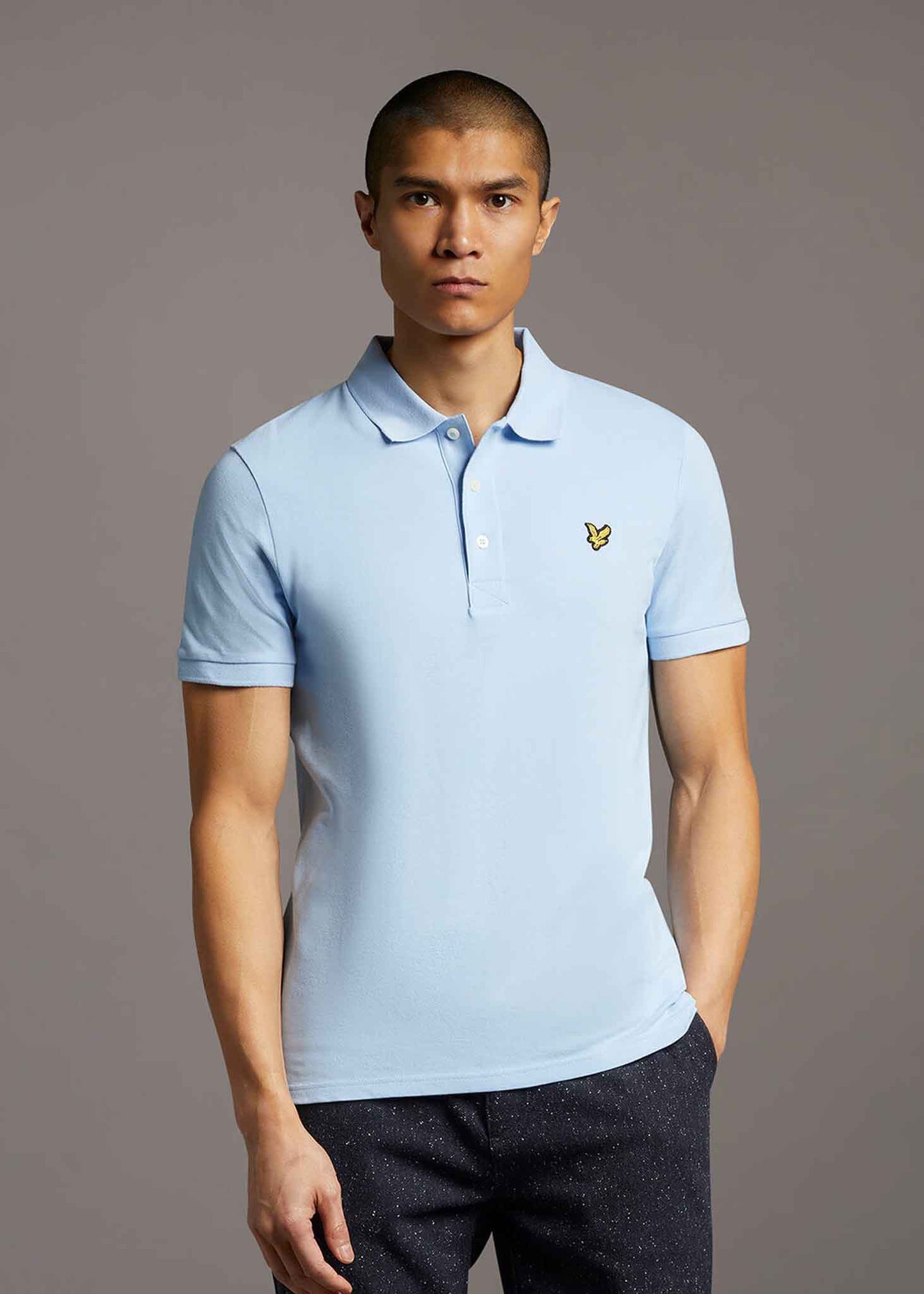 Plain polo shirt - light blue