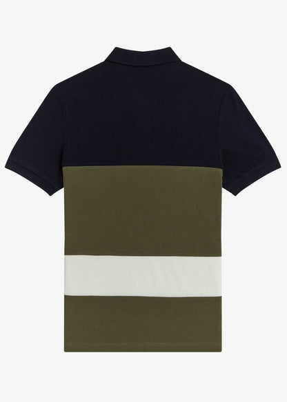 Fred Perry Polo's  Printed colour block poloshirt - navy 