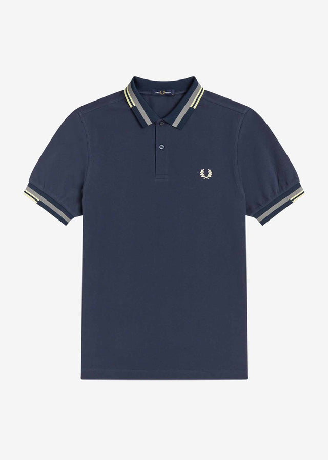 Fred Perry Polos  Abstract tipped polo shirt - dark airforce 