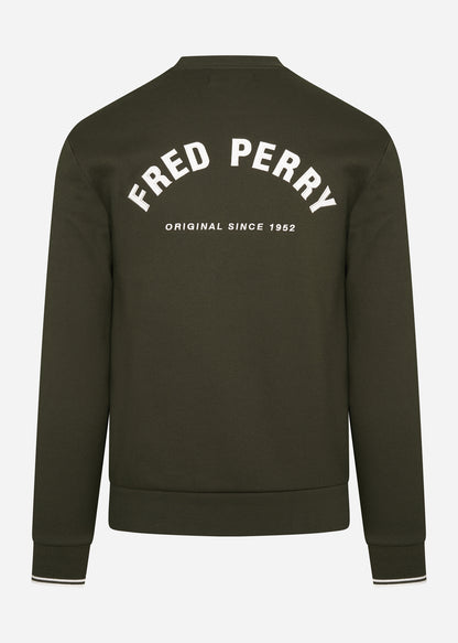 Fred Perry Truien  Fred Perry embroidered sweat - hunting green 