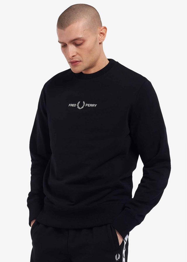 Fred Perry Sweaters  Embroidered sweatshirt - black 