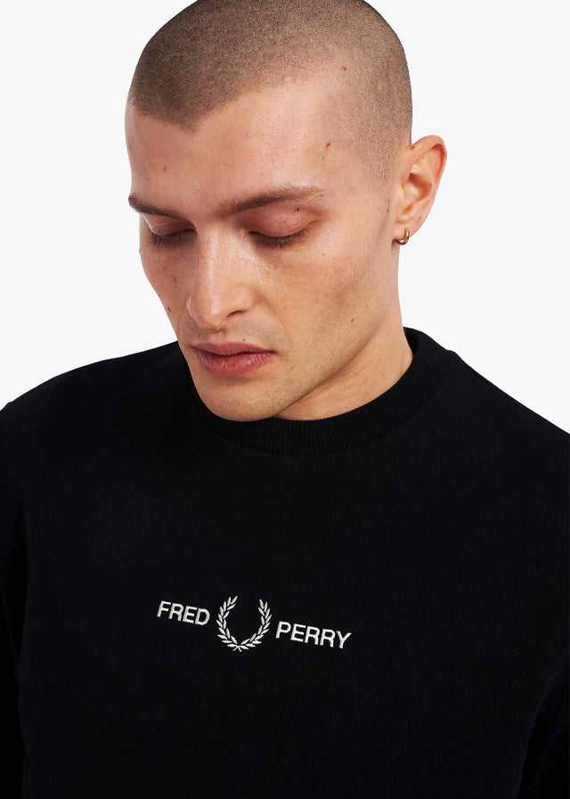 Fred Perry Sweaters  Embroidered sweatshirt - black 