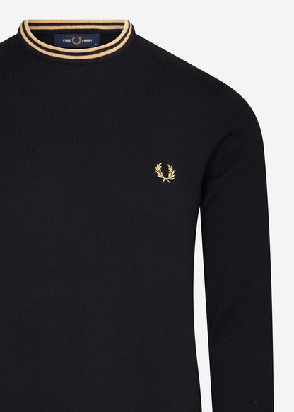 Fred Perry Truien  Classic crew neck jumper - black champagne 