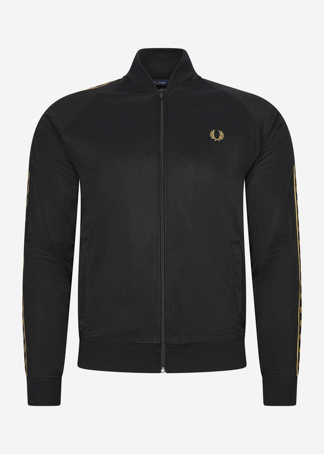 Fred Perry Cardigans  Gold tape bomber track jacket - black 
