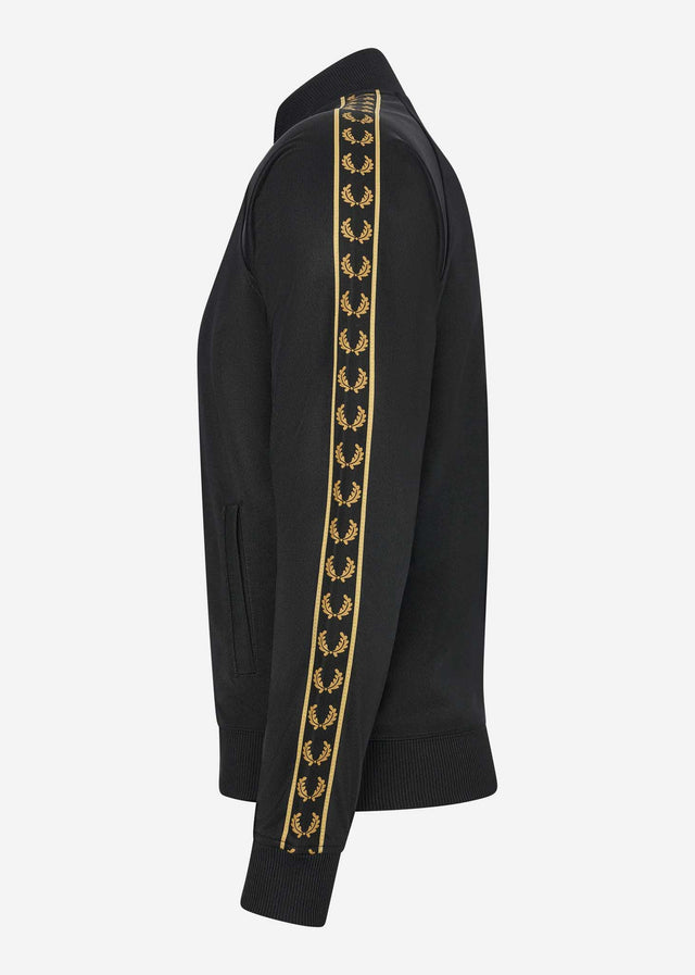 Fred Perry Cardigans  Gold tape bomber track jacket - black 