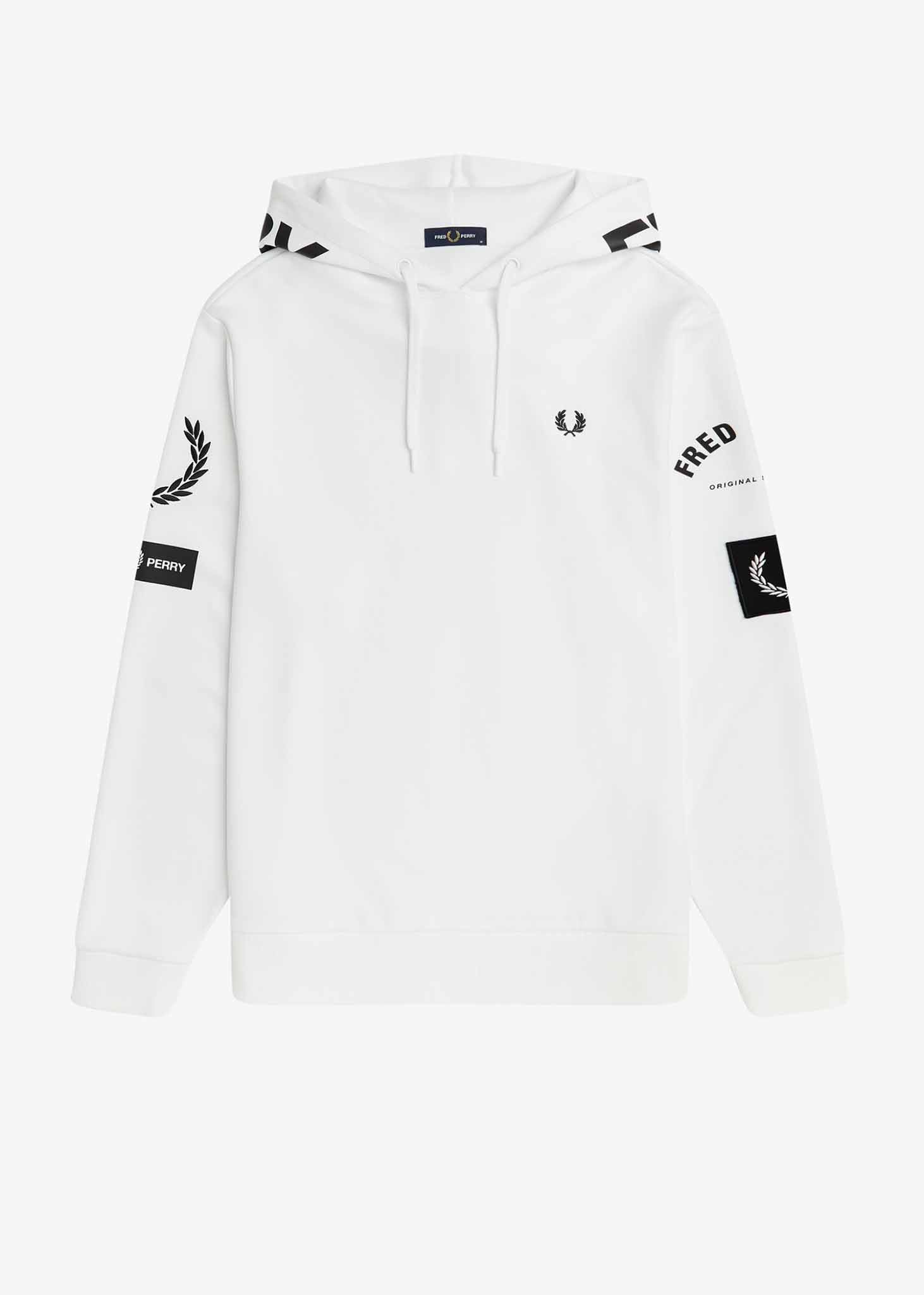 Fred perry sales white hoodie