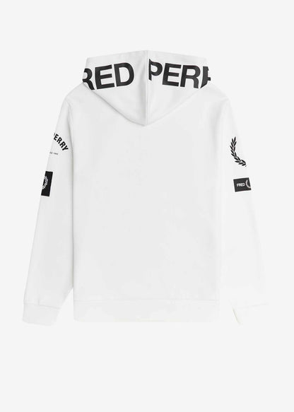 Fred Perry Hoodies  Bold branding hooded sweatshirt - white 