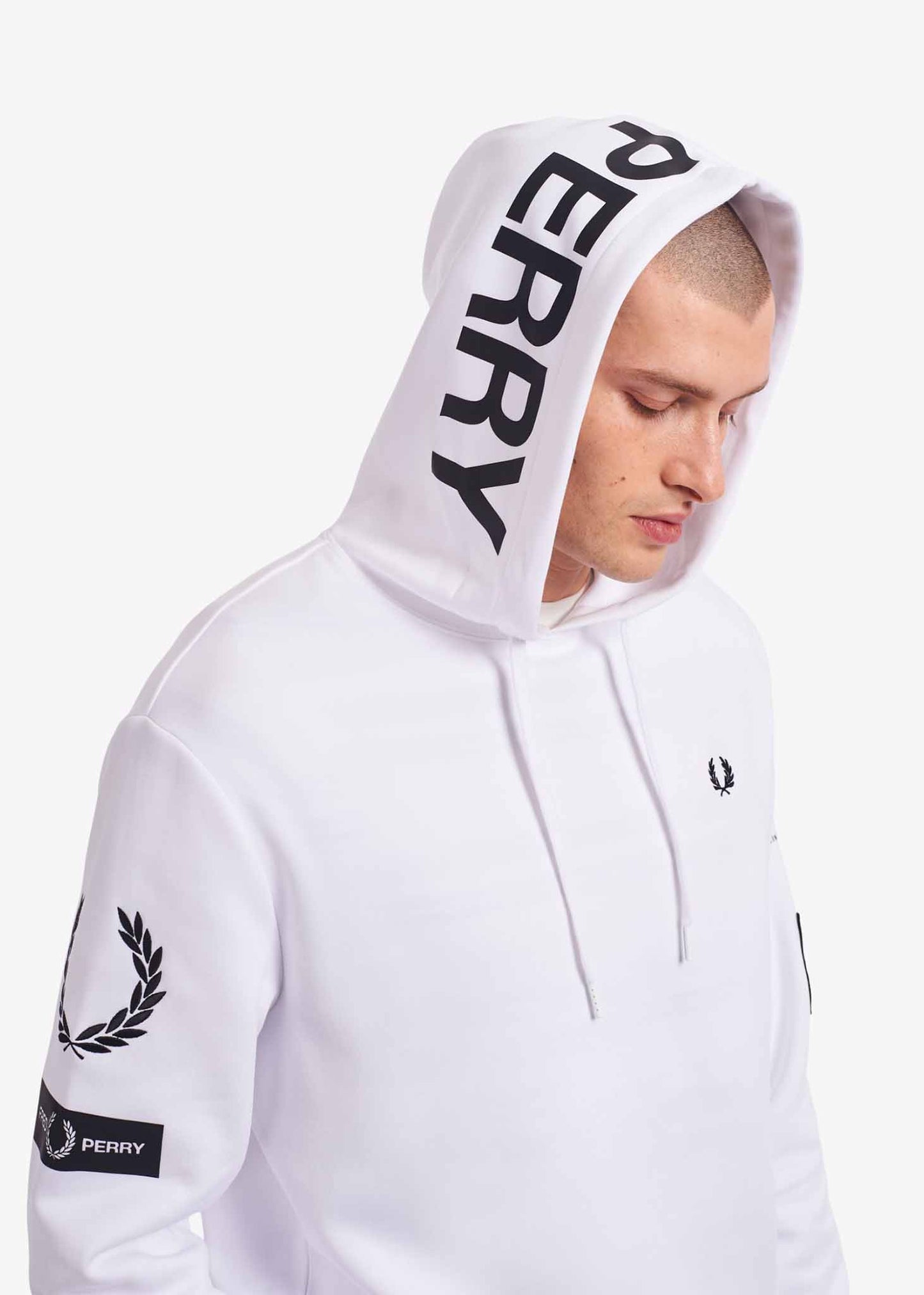Bold branding hooded sweatshirt - white - Fred Perry