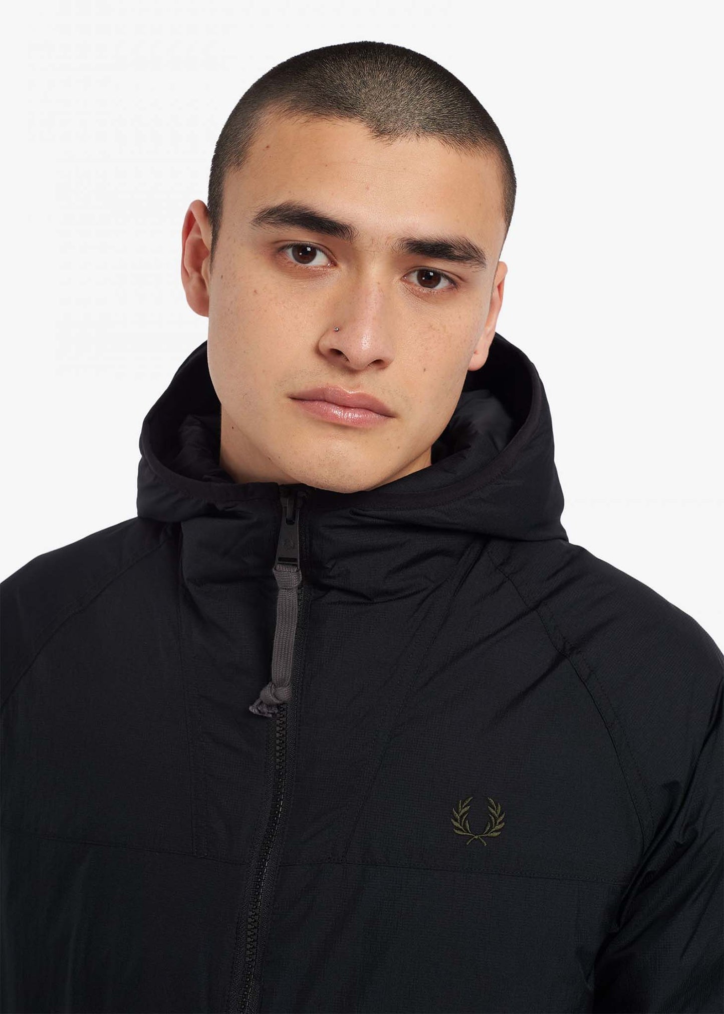 Insulated hooded jacket - black