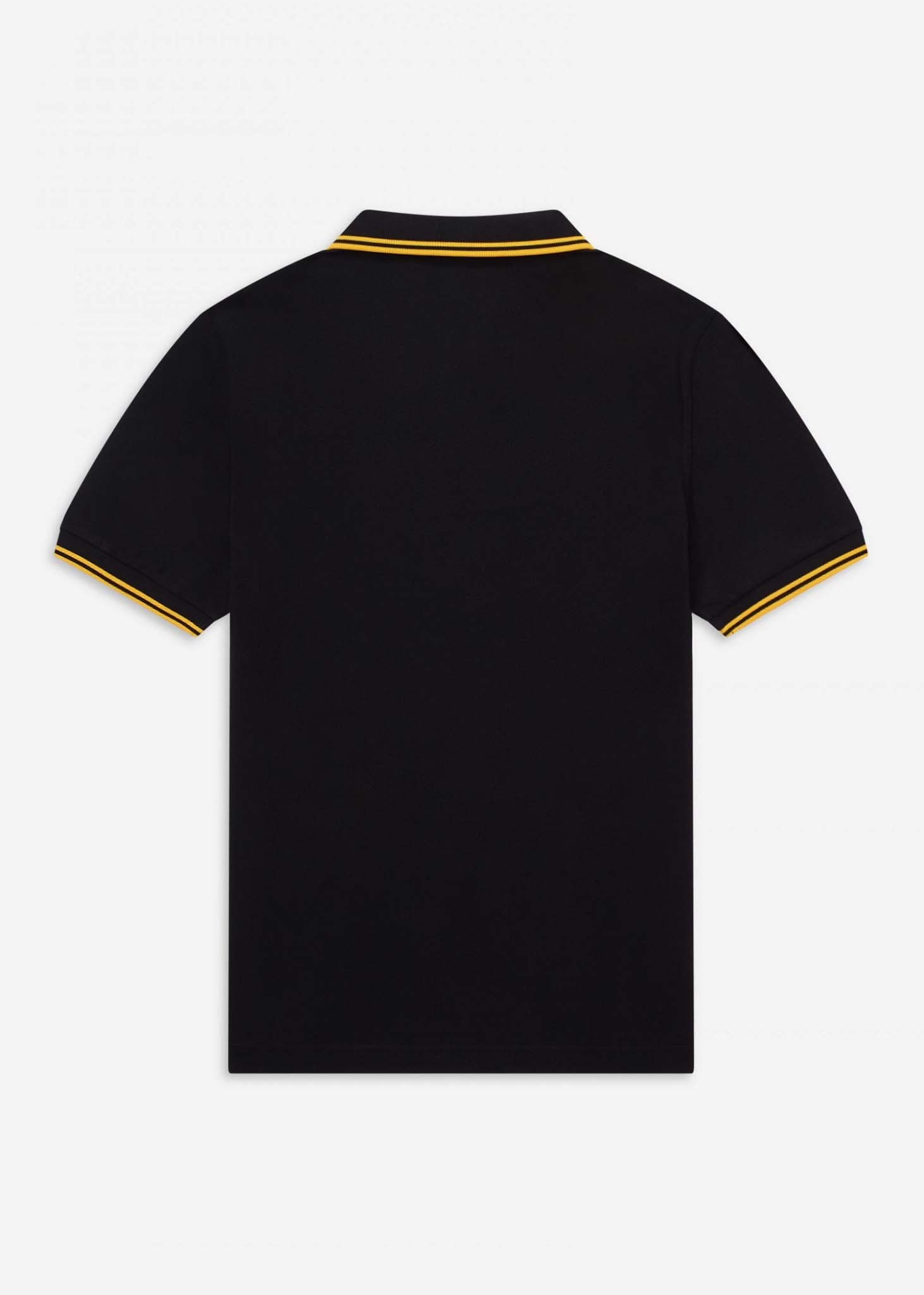 fred perry polo black yellow
