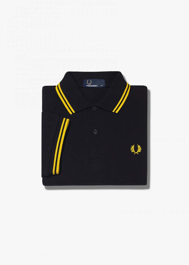 Fred Perry Polo's  Twin tipped aw polo - black / new yellow 